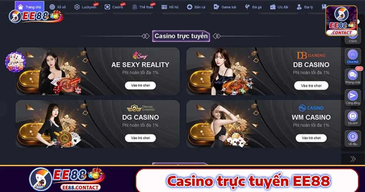 Casino Ee88 1 Casino Ee88 – Trải nghiệm sòng bạc số một