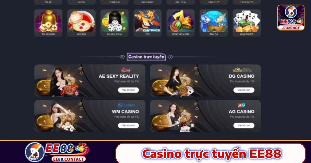 Casino Ee88 3 Các trò chơi không thể bỏ lỡ tại Casino Ee88